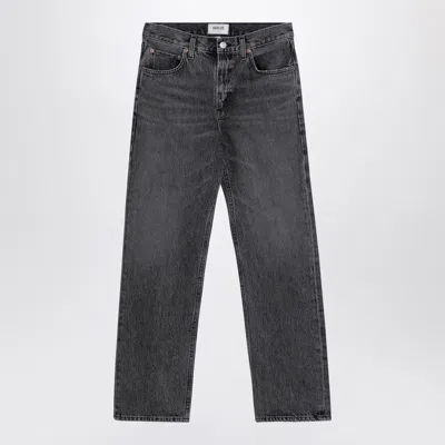 AGOLDE VALEN GREY WASHED JEANS IN REGENERATED DENIM