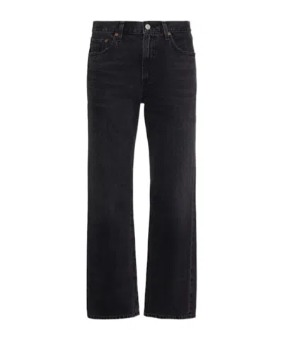 Agolde Womens Radius Harper Straight-leg Stretch-denim Jeans In Black