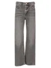 Agolde Grey Jeans With Low Waist And Wide Leg In Denim Woman In Grey