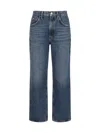 Agolde Valen Straight Leg Jeans With Faded Wash In Blue