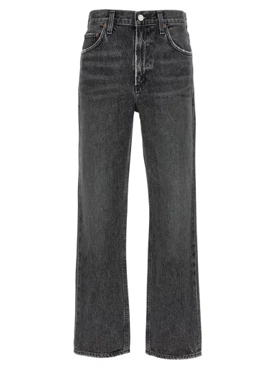 Agolde Dame High Rise Straight Jeans In Black