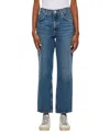 Agolde Riley High Rise Straight Crop In Blue