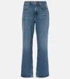 Agolde High-rise Straight Fit Riley Cropped Jeans 17cm In Blue
