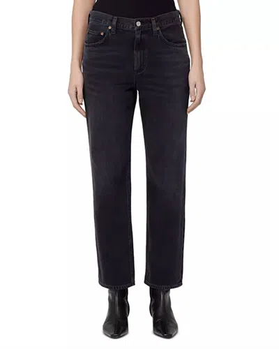 Agolde Valen Mid Rise Straight Leg Jeans In Hitch In Multi