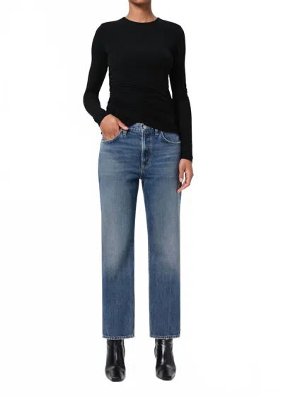 Agolde Valen Mid Rise Vintage Straight Jeans In Surround In Multi