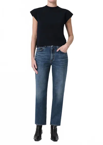 Agolde Valen Mid-rise Vintage Straigth Jean In Essence In Blue
