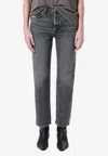 Agolde Kelly High-rise Straight-leg Organic Jeans In Gray