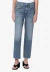 Agolde Valen Straight-leg Faded Jeans In Blue