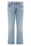 Agolde Faded Wash Straight Leg Jeans In Blue