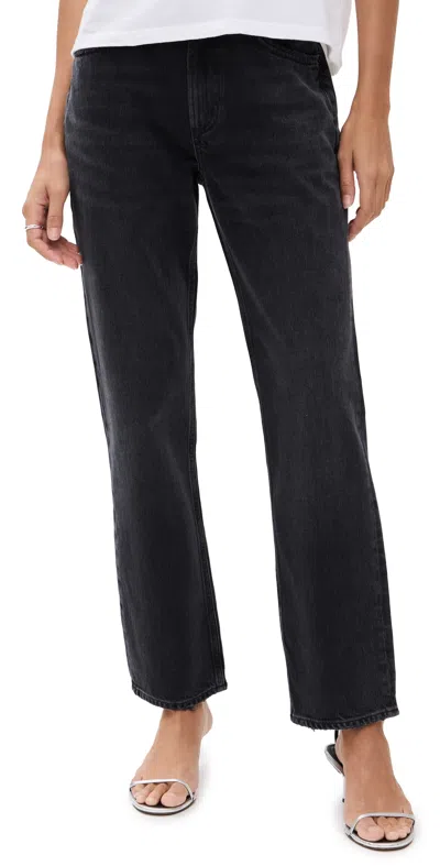 Agolde Valen High Waist Organic Cotton Ankle Straight Leg Jeans In Hitch