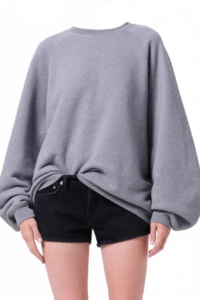 Agolde Valma Sweatshirt In Heather Grey