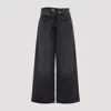 Agolde Vana Black Low-crotch Jeans With Book Closure In Denim Woman In Black