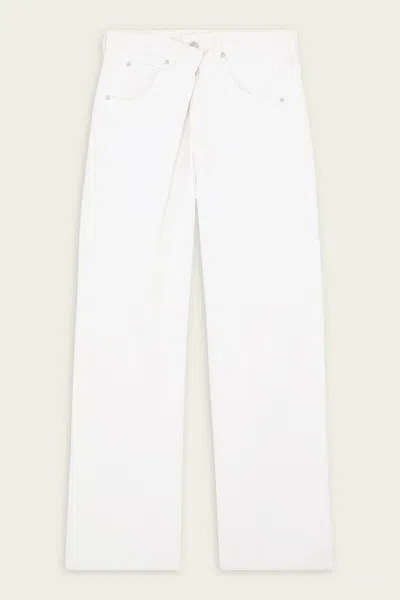 Agolde Vana Fold Wide-leg Jeans In White