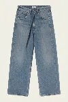 Agolde Vana Fold Jean Petite 28" In Mantra In Blue