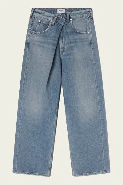 Agolde Vana Fold Jean Petite 28" In Mantra In Blue