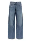 Agolde Wide-leg Jeans With Belt Loops And Five-pocket Style In Blue