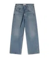 Agolde Wide-leg Jeans With Belt Loops And Five-pocket Style In Blue