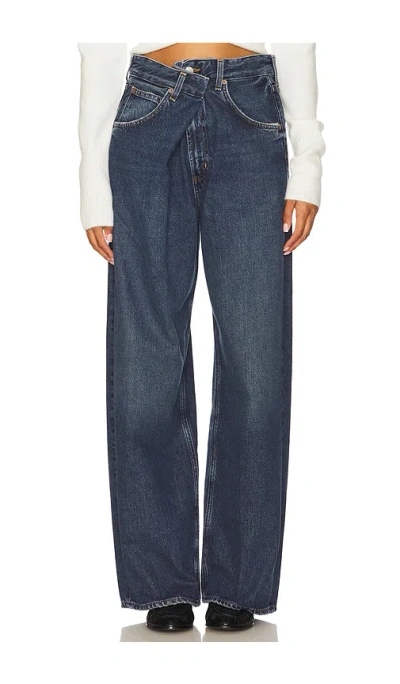 Agolde Women Blue Vana Fold Jeans, 28 Luxury Jeans For Women Darveys