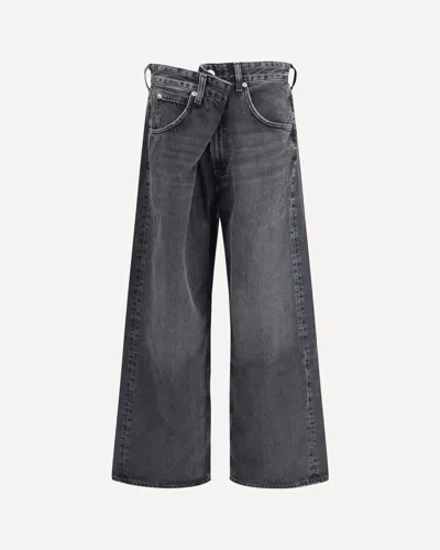 Agolde Vana Wide Leg Jeans In Gray