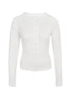 Agolde Varra Henley Top White In White