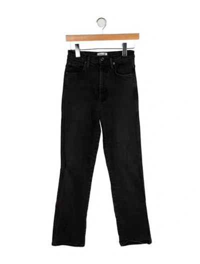 Pre-owned Agolde Velvet Straight Leg Pants In Black