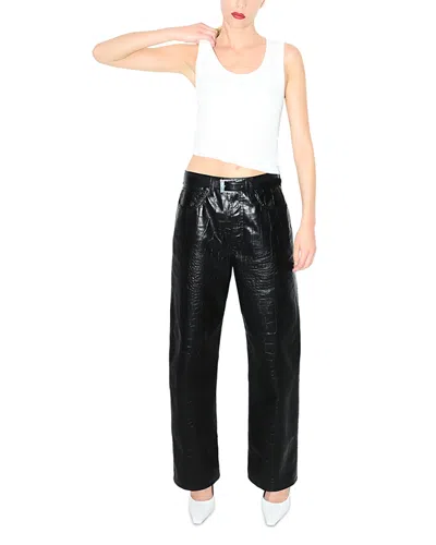 Agolde Verica Croc Texture High Rise Jeans In Croc In Black