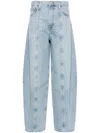 Agolde Luna Pieced High Waist Raw Hem Barrel Jeans In Blue