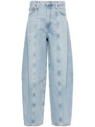 Agolde Vertical-seamed Jeans In Blue
