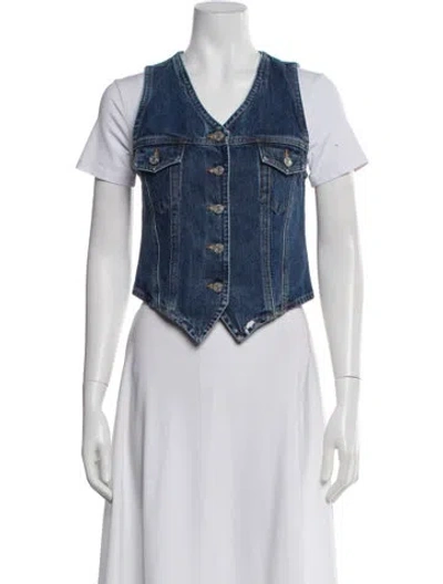 Pre-owned Agolde Vest In Blue