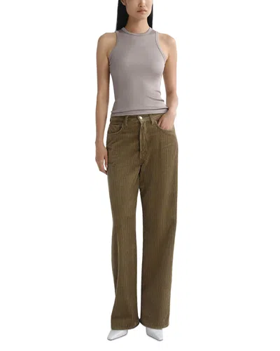 Agolde Vintage High Rise Loose Corduroy Jeans In French Khaki In Green