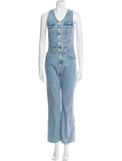 Pre-owned Agolde V-neck Jumpsuit In Blue