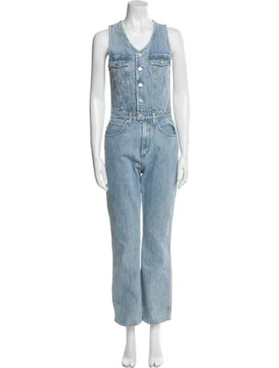 Pre-owned Agolde V-neck Jumpsuit In Blue