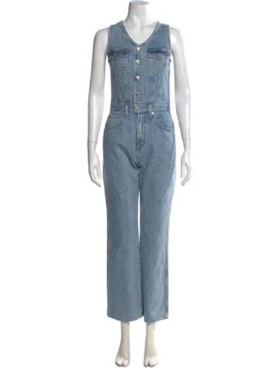 Pre-owned Agolde V-neck Jumpsuit In Blue