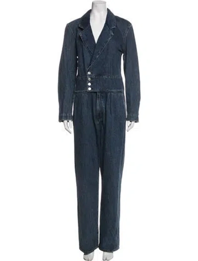 Pre-owned Agolde V-neck Jumpsuit In Blue