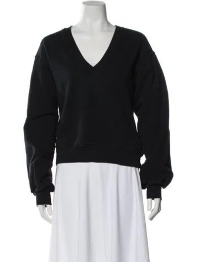 Pre-owned Agolde V-neck Long Sleeve Sweatshirt In Black