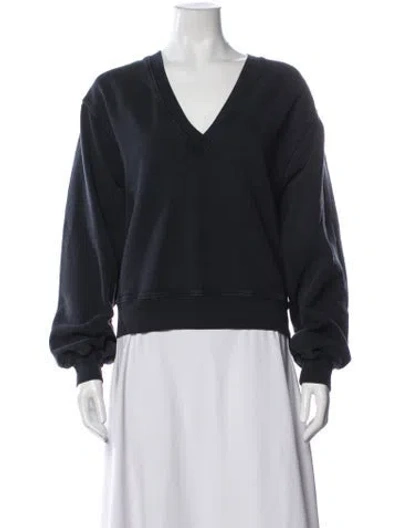 Pre-owned Agolde V-neck Long Sleeve Sweatshirt In Black