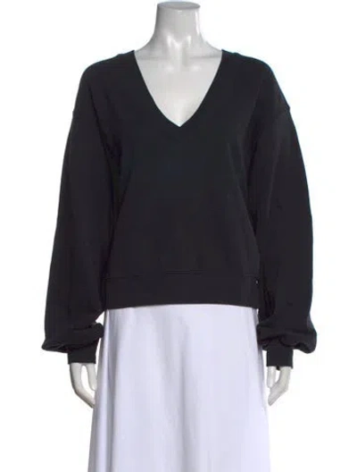 Pre-owned Agolde V-neck Long Sleeve Sweatshirt In Black