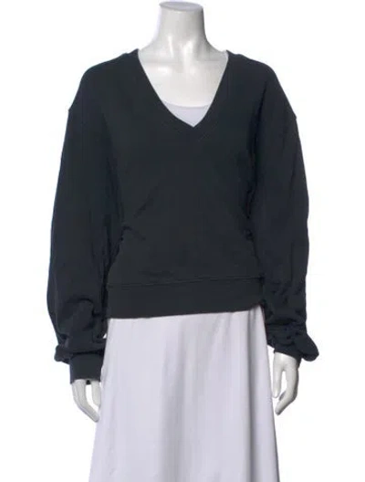 Pre-owned Agolde V-neck Long Sleeve Sweatshirt In Black