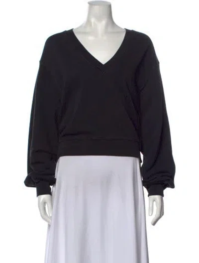Pre-owned Agolde V-neck Long Sleeve Sweatshirt In Black