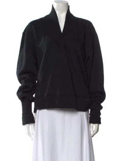 Pre-owned Agolde V-neck Long Sleeve Sweatshirt In Black