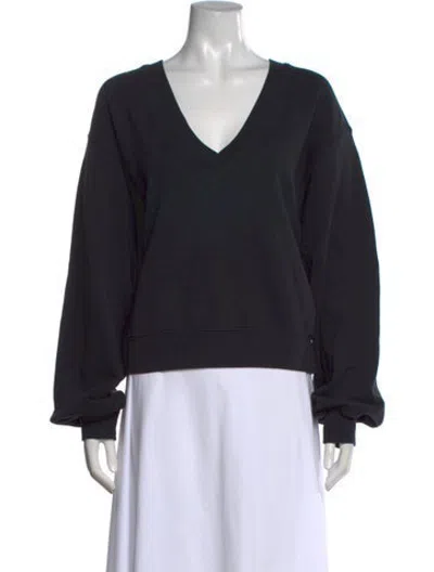 Pre-owned Agolde V-neck Long Sleeve Sweatshirt In Black