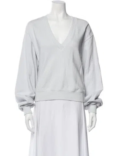 Pre-owned Agolde V-neck Long Sleeve Sweatshirt In Blue