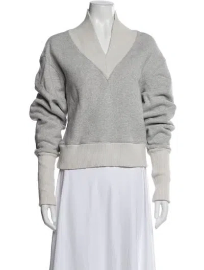 Pre-owned Agolde V-neck Long Sleeve Sweatshirt In Blue