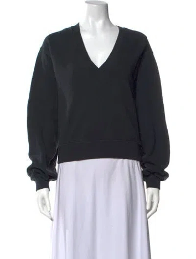 Pre-owned Agolde V-neck Long Sleeve Sweatshirt In Blue