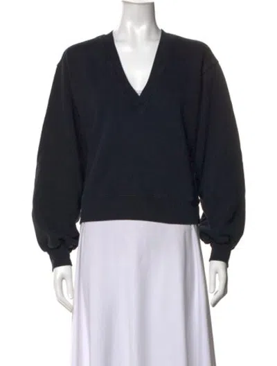 Pre-owned Agolde V-neck Long Sleeve Sweatshirt In Blue