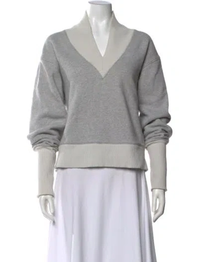 Pre-owned Agolde V-neck Long Sleeve Sweatshirt In Gray