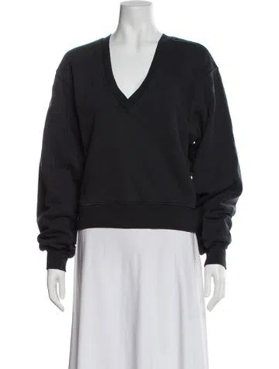 Pre-owned Agolde V-neck Long Sleeve Sweatshirt In Gray