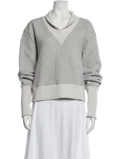 Pre-owned Agolde V-neck Long Sleeve Sweatshirt In Gray