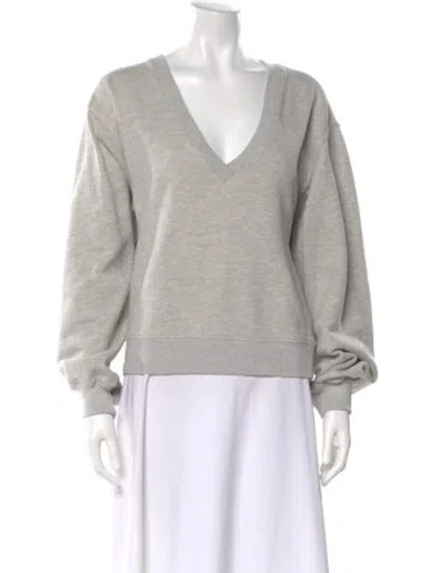 Pre-owned Agolde V-neck Long Sleeve Sweatshirt In Gray