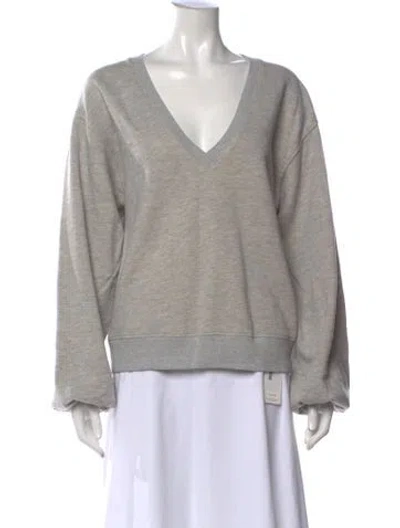 Pre-owned Agolde V-neck Long Sleeve Sweatshirt In Grey